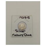 1928-S silver Mercury dime