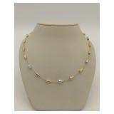 14K Gold tri color teardrop necklace