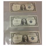 (3) 1957 ONE DOLLAR SILVER CERTIFICATES (3) 1957 ONE DOLLAR SILVER CERTIFICATES