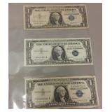 (3)  1957 ONE DOLLAR SILVER CERTIFICATES