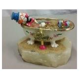 1988 RON LEE CLOWN SCULPTURE W/ ONYX BASE 1988 RON LEE CLOWN SCULPTURE W/ ONYX BASE