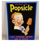 REPRODUCTION 1932 POPSICLE METAL ADVERTISING SIGN REPRODUCTION 1932 POPSICLE METAL ADVERTISING SIGN