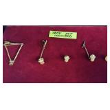 (5)  14K GOLD CHEVRON TIE TACS & PINS