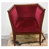 VINTAGE RED VELVET ACCENT CHAIR