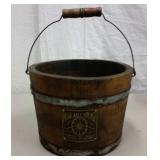 VINTAGE MICA AXLE GREASE PROMOTIONAL WOODEN PAIL