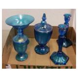 VINTAGE CELEST BLUE CARNIVAL GLASS (MOSTLY FENTON) VINTAGE CELEST BLUE CARNIVAL GLASS (MOSTLY FENTON)