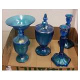 VINTAGE CELEST BLUE CARNIVAL GLASS (MOSTLY FENTON)