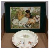 PLACEMATS & 1936 ROYAL DALTON DIVIDED CHILD PLATE