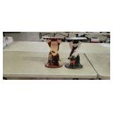 2 Carved Wood Stands