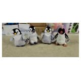 Set of 4 Happy Feet Penguin Plush Toys