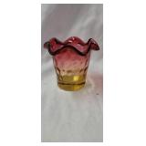 Fenton Amberina Thumbprint Toothpick Holder