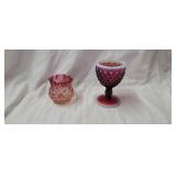 Fenton Plum Opalescent Goblet, Victorian Toothpick