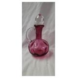 Fenton Cranberry Thumbprint Cruet
