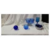 Cruets, Blue Cut Glass and Collectibles