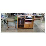 Oak Entertainment Stand and Quilt Rack