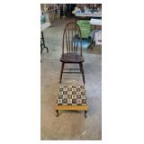 Mahogany Chair, Tapestry Stool