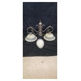 Lead Glass Billiard Lamp with Matching Sconce