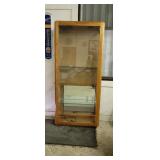Oak Lighted Display Cabinet