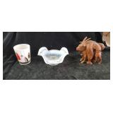 Northwood Opalescent Dish and Collectibles