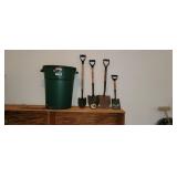 Shovels and Garbage Can