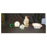 Oriental Figurine, Plates, Signed Angel