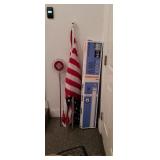 Yard Art, Flag, Flourescent Bulbs