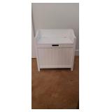 White Wood Storage Bench