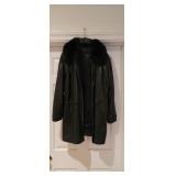 Damselle Ladies Leather and Fur Coat