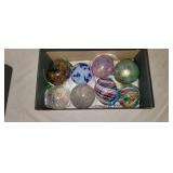 8 Art Glass Ball Ornaments