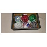 6 Art Glass Ball Ornaments