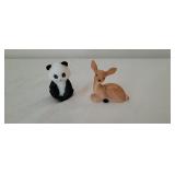 Fenton Artist Signed Deer and Panda Bear