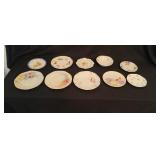 10pcs of Hand Painted Plates and Bowl