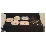 Hand Painted Plates and Brass Hangers