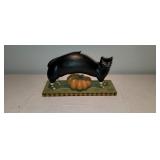 Signed Halloween Art Cat Sculpture