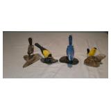Boundan Signed Wood Carved Birds