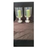 Large Cut Glass Candle Holders