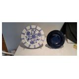 Large Porcelain Charger, Pottery Bowl