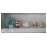 Gurgle Pot, Porcelain and Tea Pot
