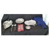 3 Aluminum Serving Trays and Bowl