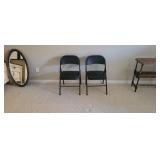 2 Black Padded Folding Chairs