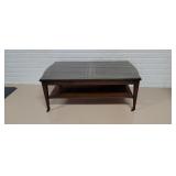 Barton Leather Top Mahogany Coffee Table