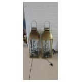 2 Large Lighted Decorative Lanterns