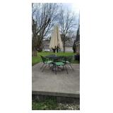 Wrought Patio Table and Chairs with Umbrella
