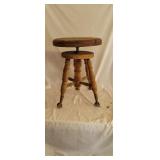 Vintage Primitive Ball and Claw Foot Piano Stool