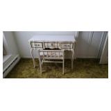 Dixie White French Provincial Vanity & Stool
