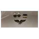 Vintage Savings Bank, Brass Eagle, Miniature Lamps