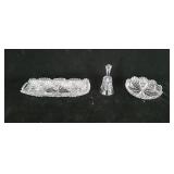 Libbey Cut Glass Nappy and Celery Dish, Bell