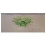 Vintage Jefferson Glass Green Opalescent Dish