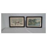 2 Currier and Ives Prints