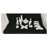 Precious Moments, Bone Dishes, Milk Glass